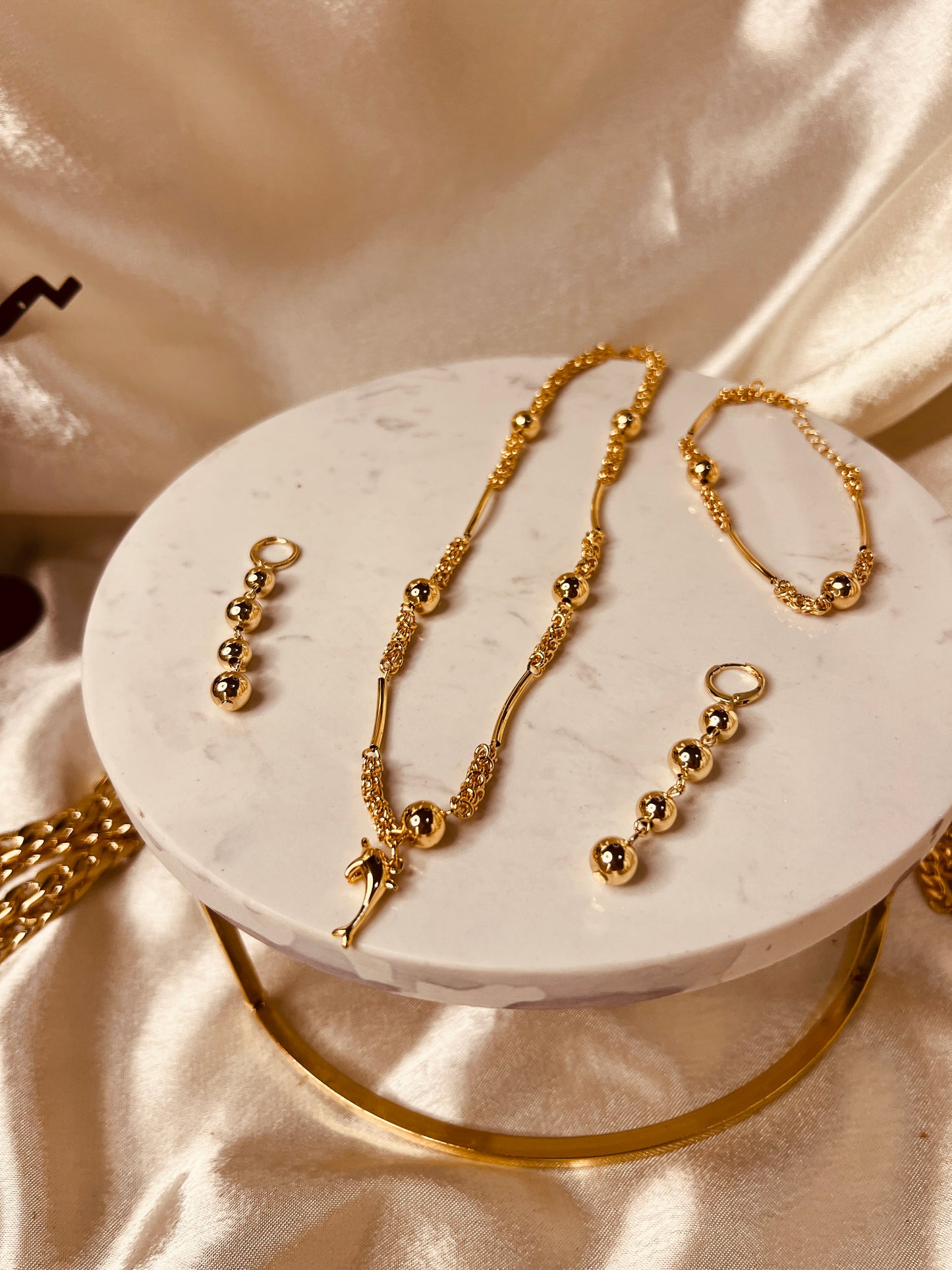 Juego "Mar" – Oro laminado 14k